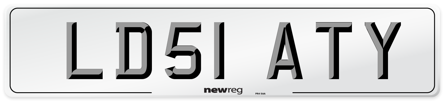 LD51 ATY Number Plate from New Reg